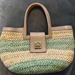 Kate Spade Twist Lock Raffia
Carryall Shoulder Bag